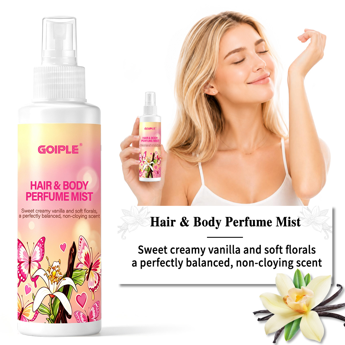 Perfume Fragrance Hair Spray - สเปรย์น้ำหอมสำหรับผมและผิวกาย กลิ่นหอมติดทนนาน เนื้อบางเบาเหมือนผิว ช่วยเพิ่มความเงางามให้เส้นผม กลิ่นหอมธรรมชาติ พกพาสะดวก