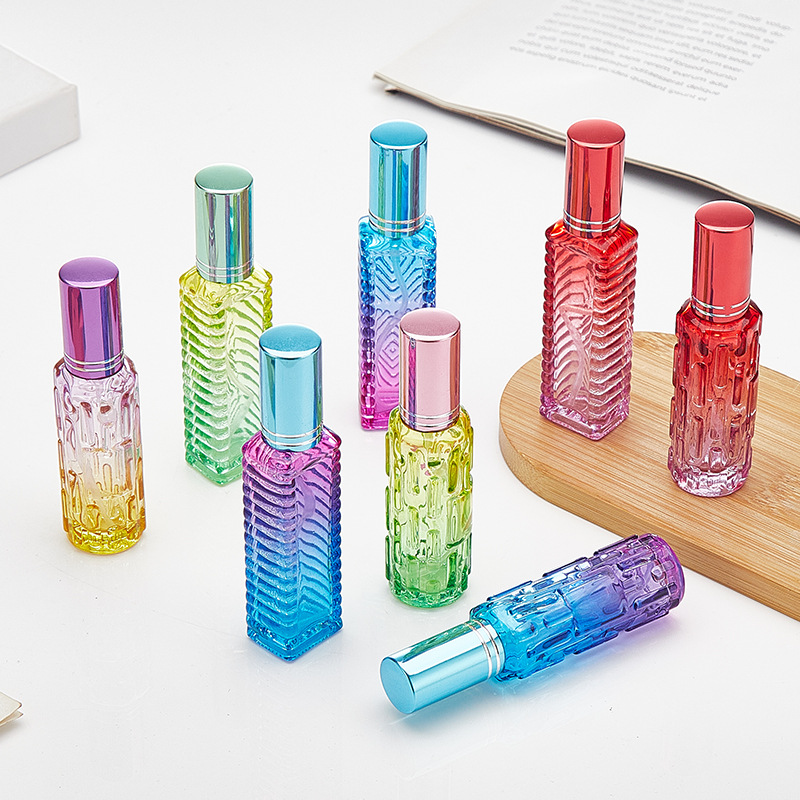 Perfume Fragrance One - 1 ชิ้น 10 มล. ขวดน้ำหอมแก้วสี่เหลี่ยมสีสันสดใสขนาดเล็กบรรจุภัณฑ์เครื่องสำอางขวดสเปรย์ขวดแก้วรีฟิลได้