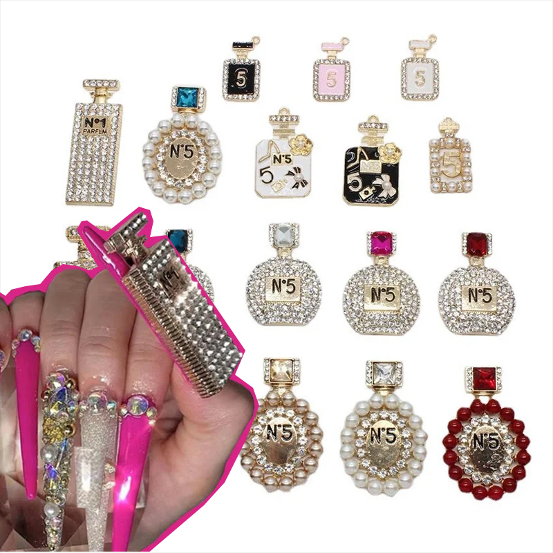 Perfume Fragrance One - 2PC ขนาดใหญ่หรูหรากลิ่นหอมเล็กๆ DROP น้ํามันขวดน้ําหอมมุกเพชรเล็บ Charm Handmade