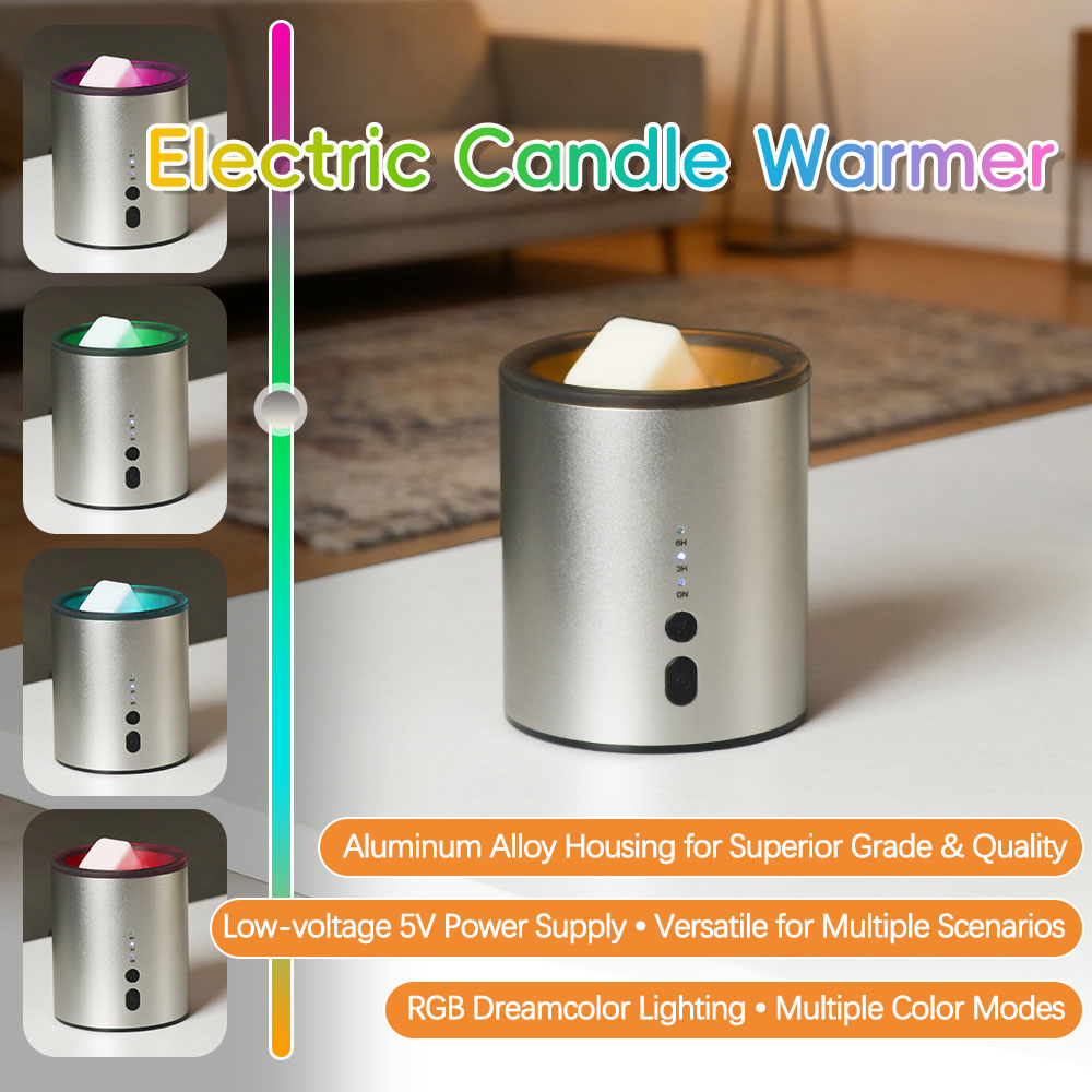 Perfume Fragrance Oils For Candles - เครื่องทำความร้อนเทียนหอมแบบโลหะ สำหรับอโรมาเธอราพี เครื่องทำความร้อนน้ำมันหอมระเหยแบบไฟฟ้า 2-in-1 พร้อมปลั๊ก USB